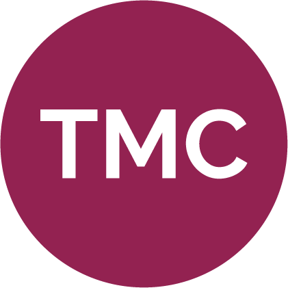 The Management Center Logo - White Text in a Magenta Circle